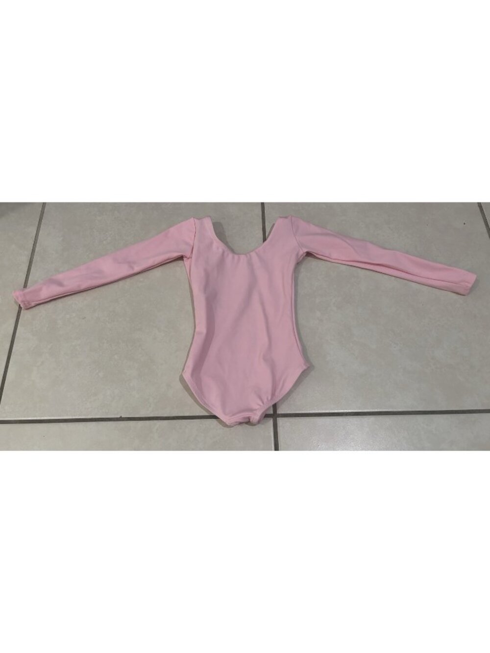 Capezio Girls Leotard Pink Long Sleeve Scoop Neck Dance Toddler Size S/CH (2-4T)